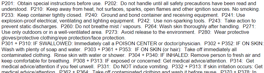 Precautionary statements diagram