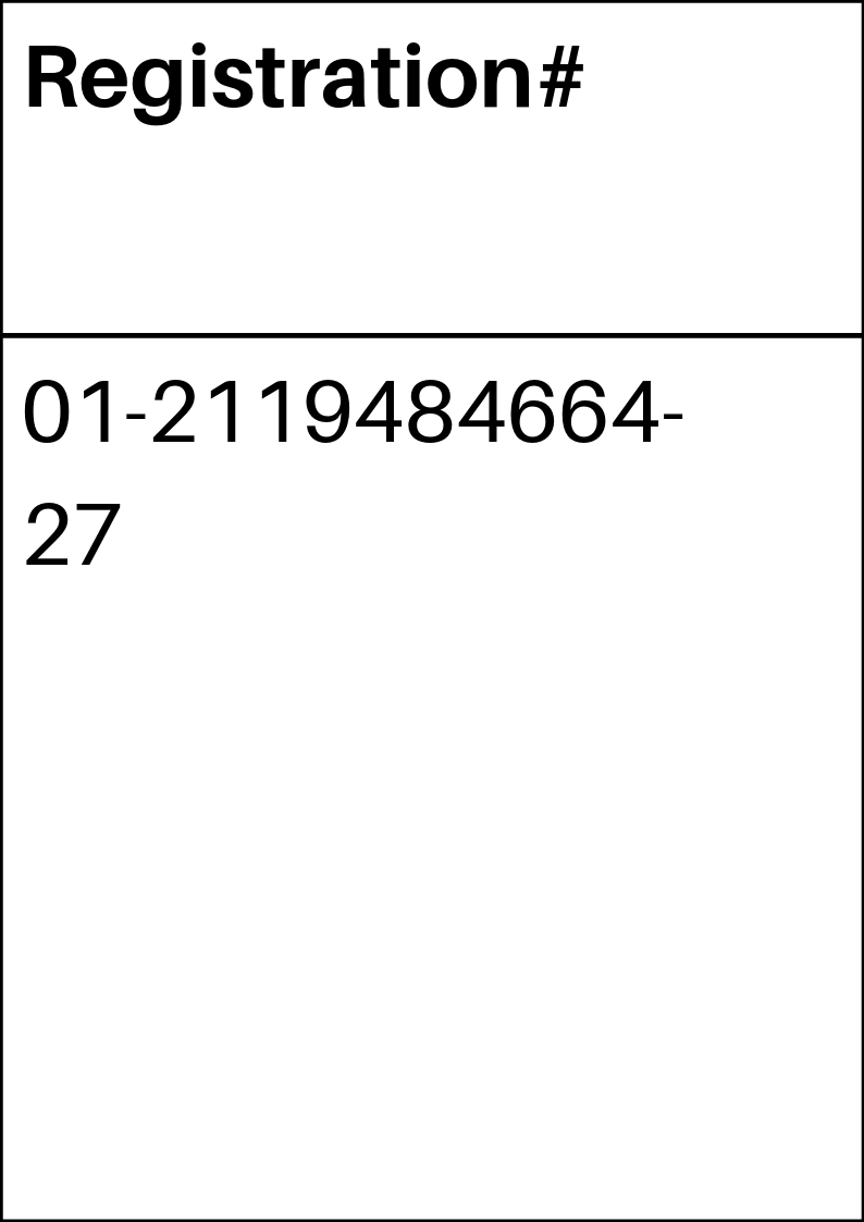 REACH registration number